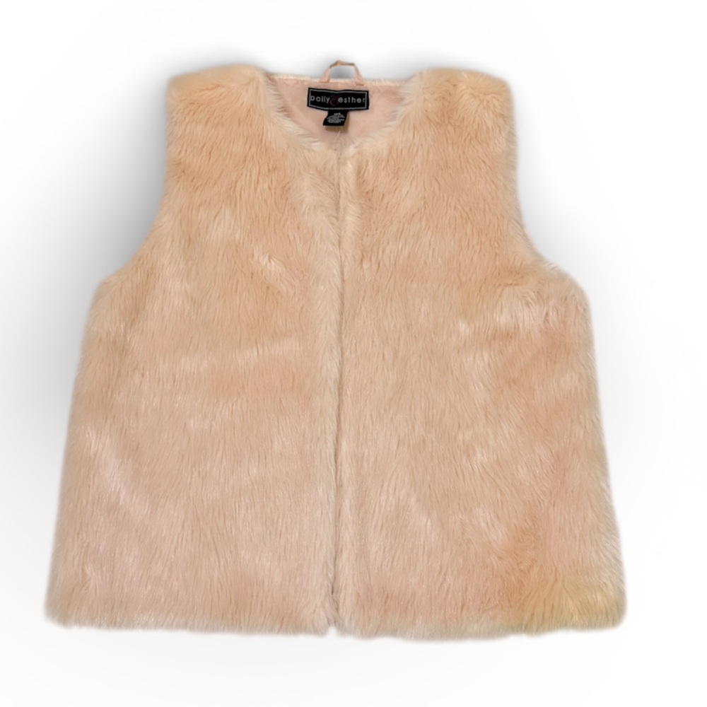 Polly & Esther Blush Pink Faux Fur Vest Sleeveless Women’s Size M/L